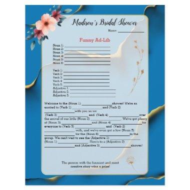 Blue Floral  Icebreaker 💕 5 Word Fun