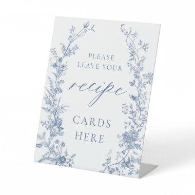 Blue Floral  Recipe  Pedestal Sign