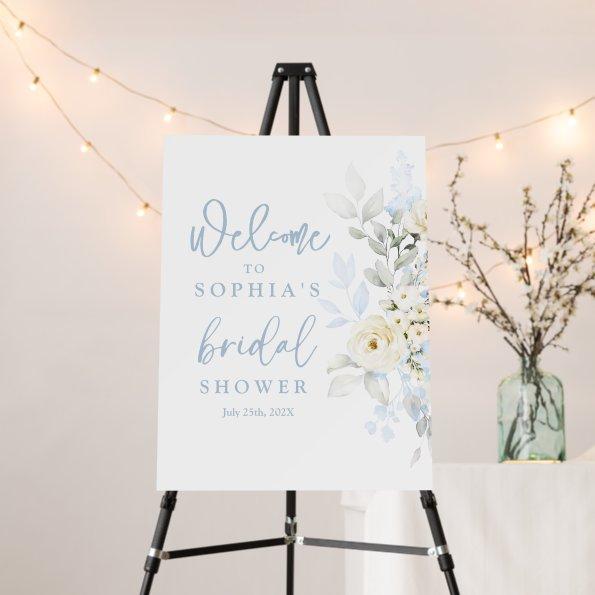 Blue Floral  Welcome sign
