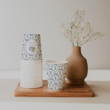 Blue Floral Coquette Tea Party  Paper Cups