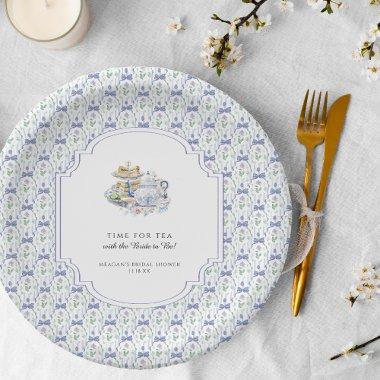 Blue Floral Coquette Tea Party  Paper Plates