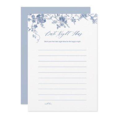 Blue Floral Date Night Ideas Invitations