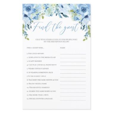 Blue floral find the guest  game boho