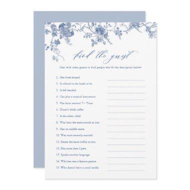 Blue Floral Find the Guest  Game