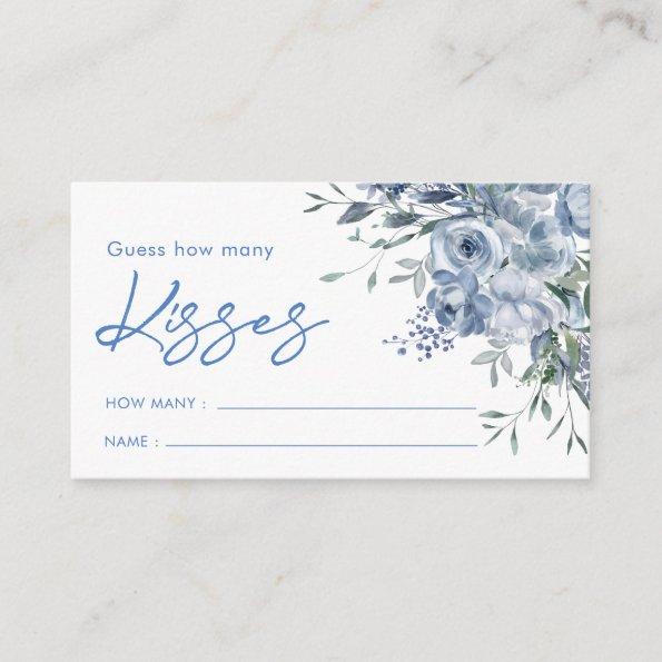 Blue Floral Guess How Many Game Invitations