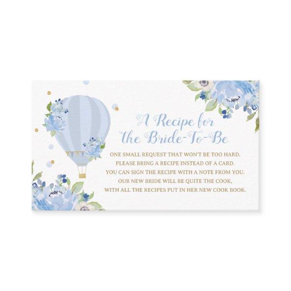 Blue Floral Hot Air Balloon Recipe for Bride to Be Enclosure