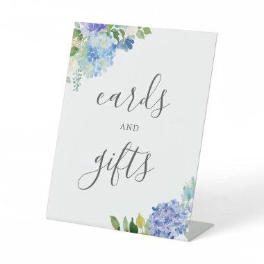 Blue Floral Hydrangea Invitations and Gifts Sign