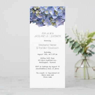 Blue Floral Jack and Jill Wedding Shower Invitations