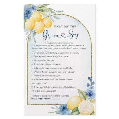 Blue Floral Lemon Main Squeeze What Groom Says