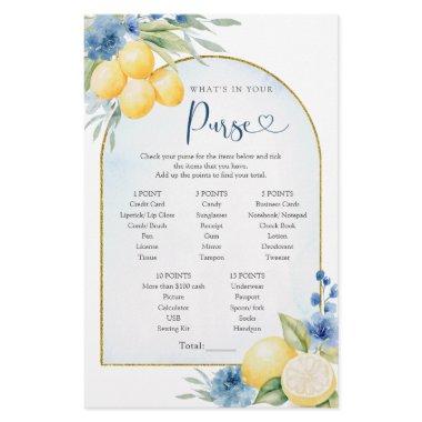 Blue Floral Lemon Main Squeeze What in Your Purse