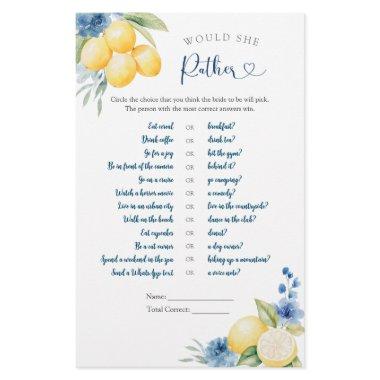 Blue Floral Lemon Main Squeeze Would She Rather