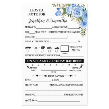 Blue Floral Note for Couple Wedding Reception  Flyer