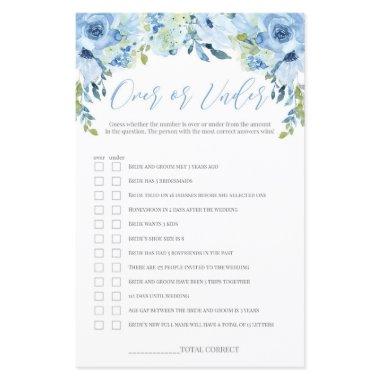 Blue floral over or under  game