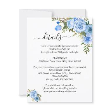 Blue Floral Romantic Boho Chic Details insert card