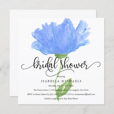 Blue Floral Watercolor | Bridal Shower Invite