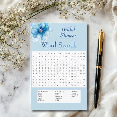 Blue Floral Word Search  Party Game