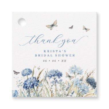 Blue Florals & Butterflies Thank You  Favor Tags
