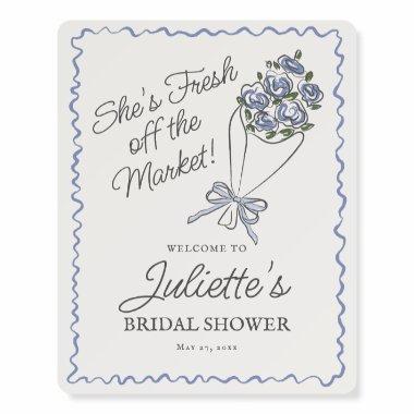 Blue Flower Market Floral  Welcome Foam Board