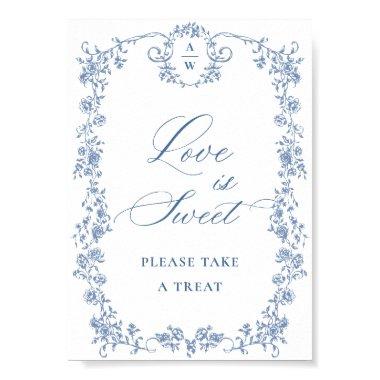 Blue Flower Ornate Victorian Grace Love is Sweet Poster