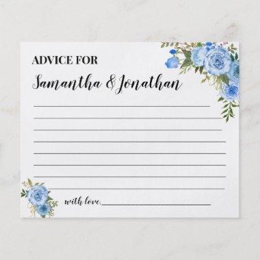 Blue Flowers Advice for Happy Couple Shower Invitations Flyer