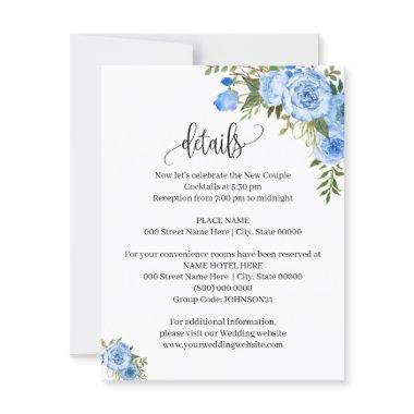 Blue Flowers Boho Chic Western Details insert card