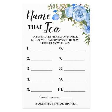 Blue Flowers Name that Tea  Game  Flyer