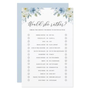 Blue Flowers Would Bride Rather Bridal Shower Game