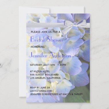 ©Blue Garden Hydrangeas Ribbon Bridal Shower Invitations