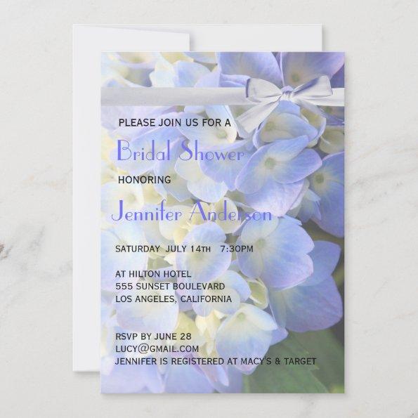 ©Blue Garden Hydrangeas Ribbon Bridal Shower Invitations