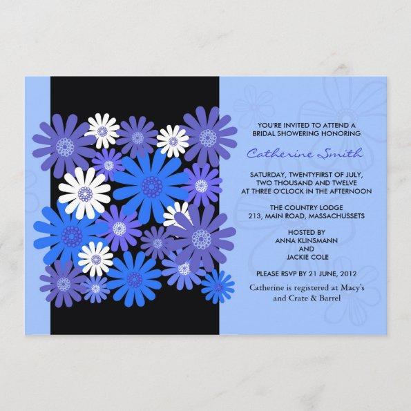 Blue Gerber Daisy Bridal Shower Invitations