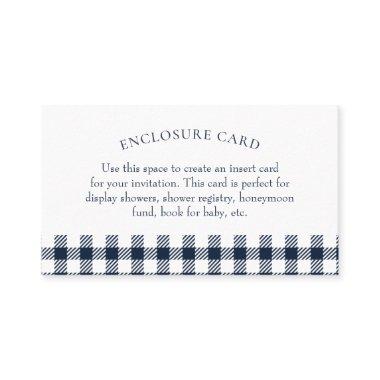 Blue Gingham Shower Enclosure Invitations