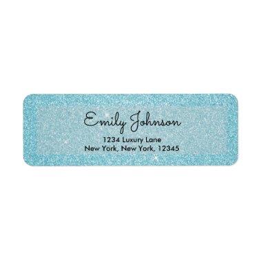 Blue Glitter and Sparkle Label