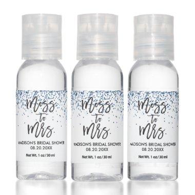 Blue Glitter Confetti Miss To Mrs.  Hand Sanitizer