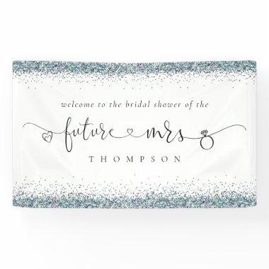 Blue Glitter Future Mrs Welcome to Bridal Shower Banner