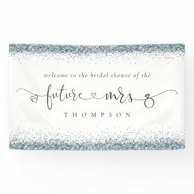 Blue Glitter Future Mrs Welcome to  Banner