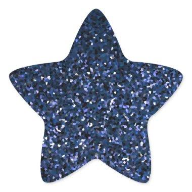 Blue Glitter Sparkle Sparkly Pattern Celebrations Star Sticker