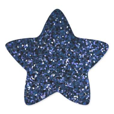 Blue Glitter Sparkle Sparkly Pattern Celebrations Star Sticker