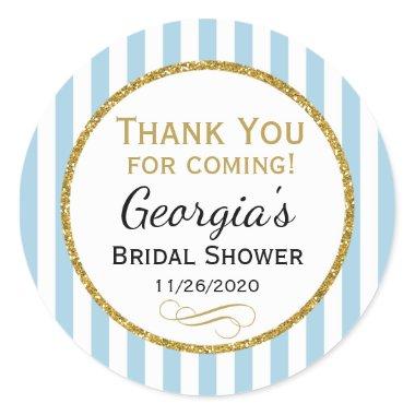 Blue Gold Bridal Shower Thank You Coming Favor Tag