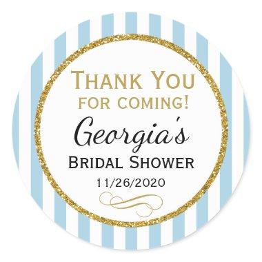 Blue Gold Bridal Shower Thank You Coming Favor Tag