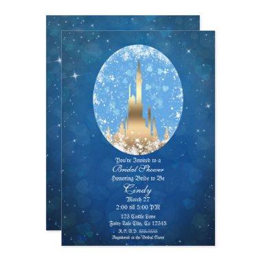 Blue Gold Fairy Tale Castle Sparkle