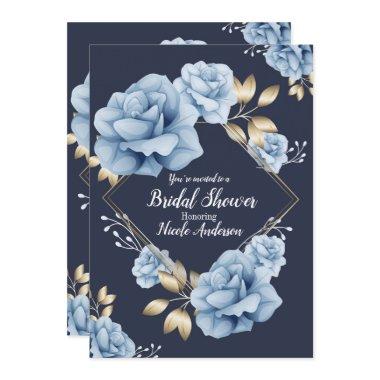 Blue & Gold Floral Botanical