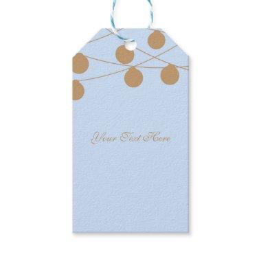 Blue & Gold Modern String Lights Chic Party Favor Gift Tags