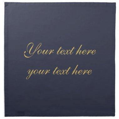 Blue Gold Professional Trendy Minimalist Own Text Cloth Napkin