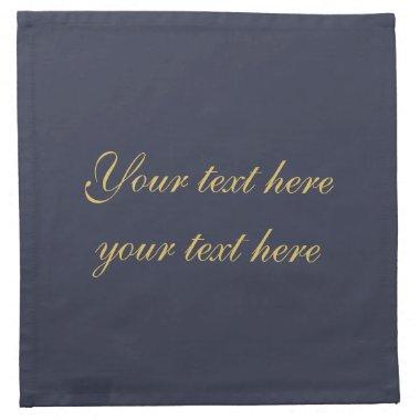 Blue Gold Professional Trendy Minimalist Own Text Cloth Napkin