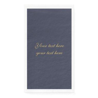 Blue Gold Professional Trendy Minimalist Own Text Paper Guest Towels