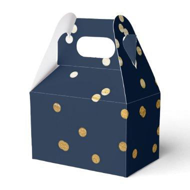 Blue & Gold Shiny Confetti Dots Chic Modern Favor Favor Boxes