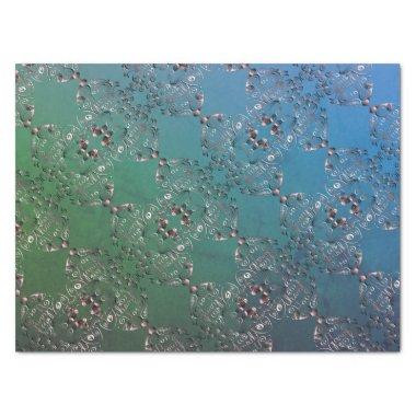 Blue Green Mottled "Thank you" Tissue Paper