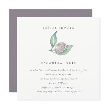 BLUE GREEN WATERCOLOUR FOLIAGE OLIVE BRIDAL SHOWER Invitations