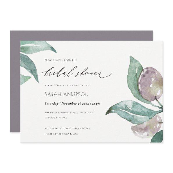 BLUE GREEN WATERCOLOUR FOLIAGE OLIVE