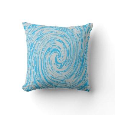 Blue Grey Gray Swirls Abstract Pattern Custom Outdoor Pillow